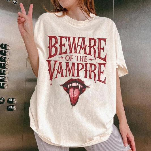 Beware Of A Vampire Shirt, Funny Astarion Game Fan T Shirt, Astarion Dark Humor BG3 Apparel, High Elf Game
