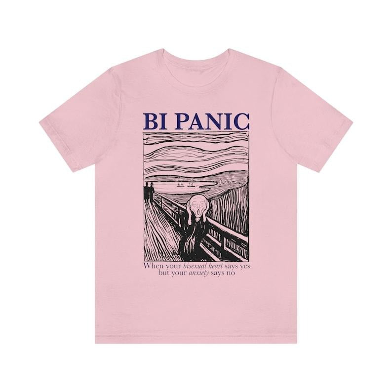 Bi panic shirt | bisexual panic shirt | bisexual tshirt | bisexual pride | retro bisexual shirt | bi pride shirt | funny bi gift | queer Hoodie, T-shirt and sweater