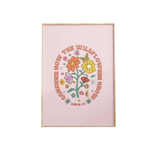 Bible Verse Wall Art, Wildflower Quote Print, Floral Poster, Bible Wall Art Print, Christian Gifts, Gifts For Women Her Wall Art, Poster Prints No Frame, Wall Art Room Decor, Vintage Poster Art, Gifts For Birthday Christmas Landscape Photo