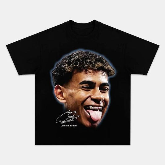 Big Face Lamine Yamal T-Shirt, Lamine Yamal Vintage Graphic Tees, Unisex Soccer Shirt, Sport Merch, Gift For Fan, Cotton comfort Menswear Womenswear Streetwear