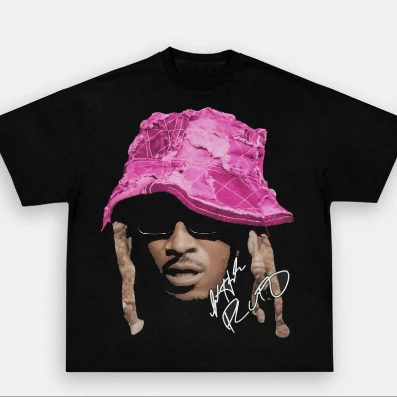 Big Face Pink Bucket Cotton Graphic Tee, Medium