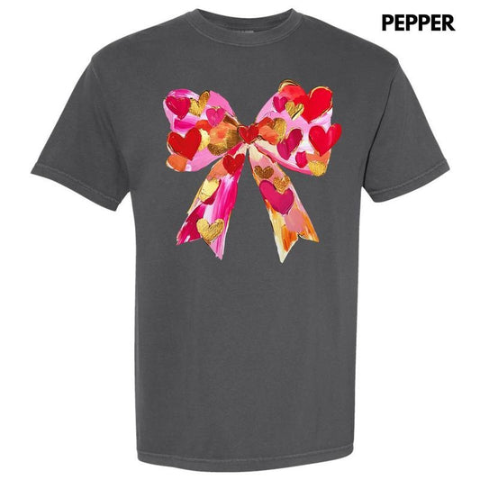 Big Hearts Bow Comfort Colors T-Shirt 'NLB'