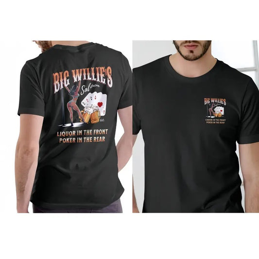 Big Willie's Saloon T-shirt, T-shirt For men Womenswear Sweatshirt Classic Cotton