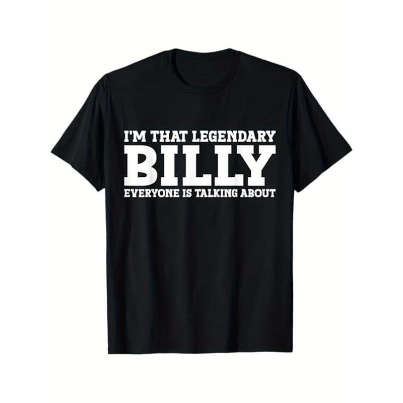 Billy Personal Name First Name Funny Billy T-Shirt, 100% Cotton, Halloween Thanksgiving Christmas Gift for Men Women Family Friends, S-XXXL, Black made in usa