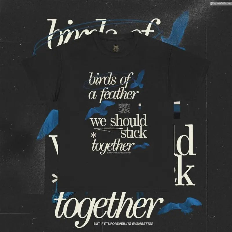 Birds Of A Feather #Billlie.Eiiliish Tee, Sweater, Hoodie, Inspired Music #Grammy Unisex Heavy Cotton Blend Graphic Tee Shirt , Global Trending Outfits