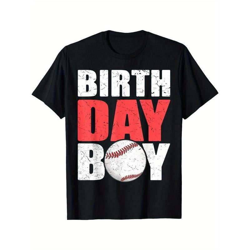 Birthday Boy Baseball hitter Catcher Pitcher Baseball themed T-shirt, soft fabric, breathable, comfortable short sleeve T-shirt, perfect for summer made in usa