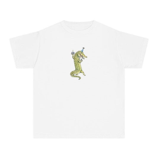 Birthday Crocodile Baby Tee, Birthday Girl Shirt, Retro Cake, Coquette, Retro Graphic Tee, Funny Y2k, 90s Clothing