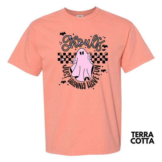 Black Checker Ghouls Fun Comfort Colors T-Shirt 'NLB'