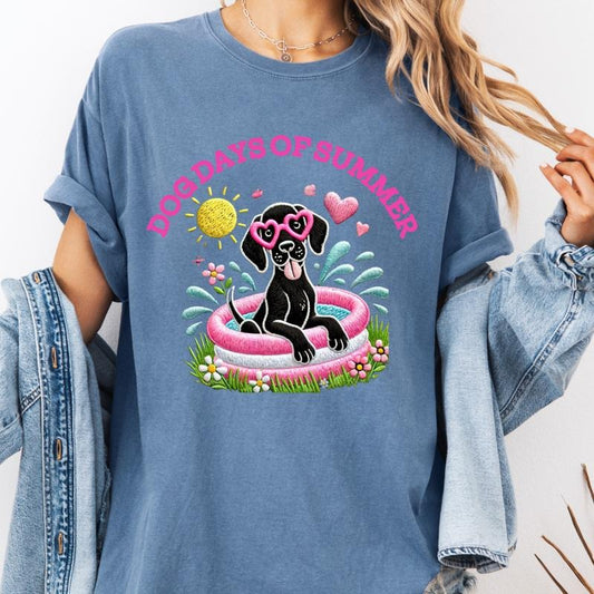 Black Great Dane Dog Days of Summer Shirt ~ Unisex Apparel Relaxed Fit Printed In The USA Clothing Womenswear Casual Comfort Cotton Top Athletic Boho Chic