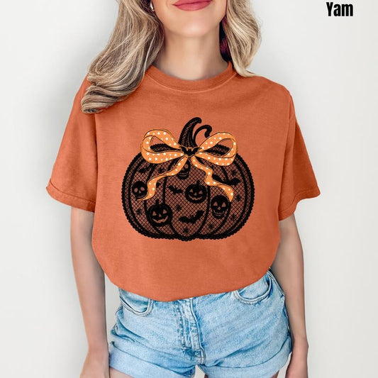 Black Halloween Pumpkin Comfort Colors T-Shirt 'NLB'
