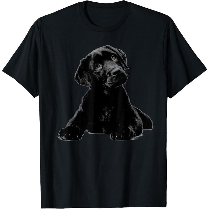 Black Lab Puppy Dog Shirt Graphic Tees Men - Dog Mom Shirt T-Shirt  made in usa