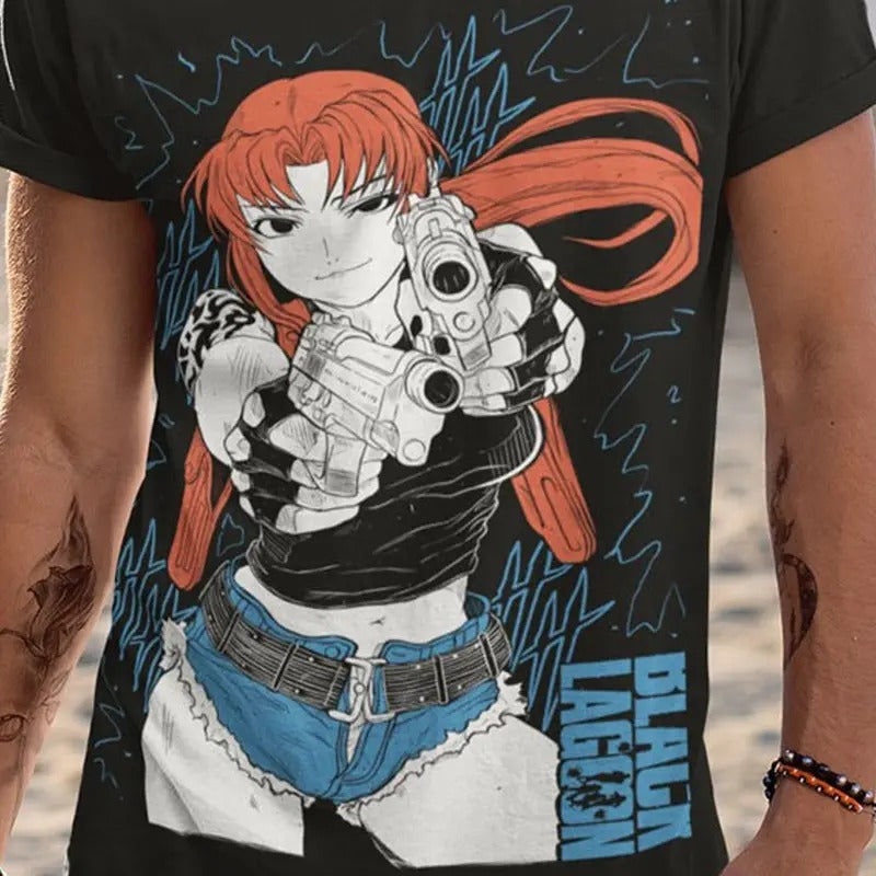Black Lagoon Revy Unisex Anime T-Shirt Black Lagoon Shirt Revy Shirt G 58 Anime Aesthetic Shirt Cool Anime T-Shirt Anime Gift For Him,Her