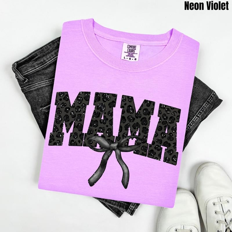 Black Leopard Mama Comfort Colors T-Shirt 'NLB'