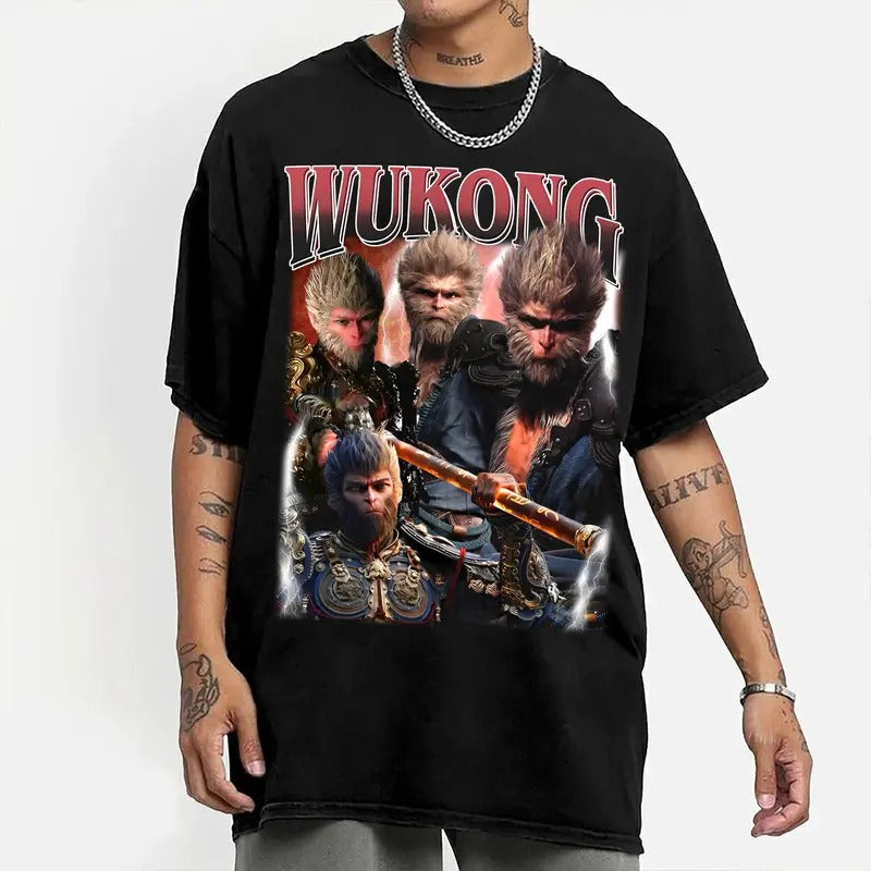 Black Myth Wukong Game Shirt  Vintage Tee