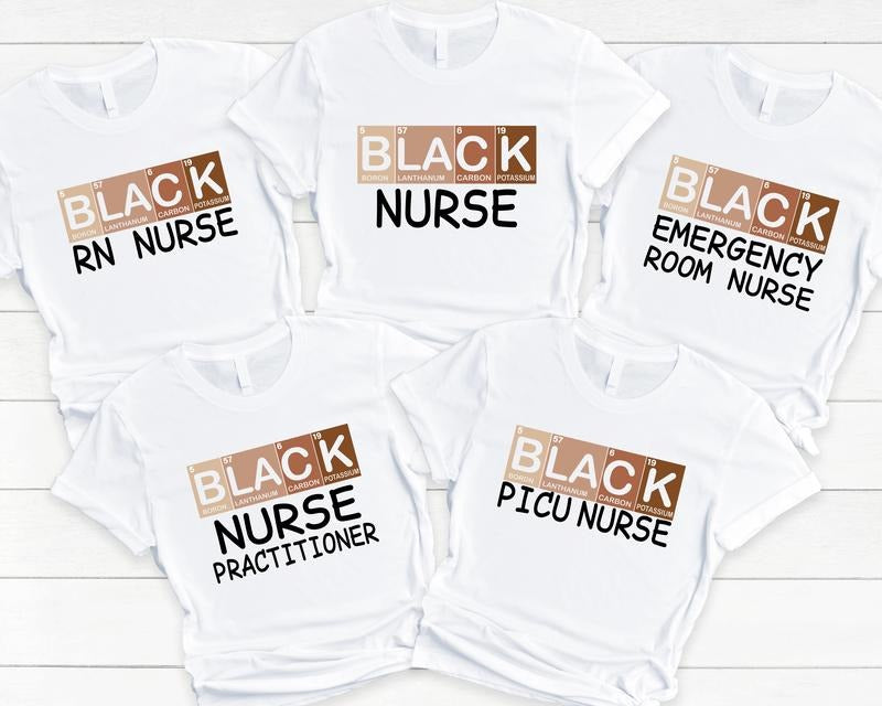 Black Nurse Crew T-shirt, Personalized Nurse Shirt, Black History Month Shirt, Nursing Student Gift Tee, African American Nurse Tee, Nurse Appreciation.