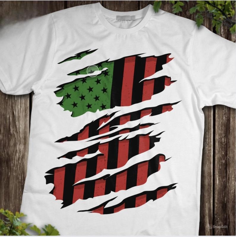 Black Power Tee, African American Flag Shirt, BLM, Black People, Black Women, Black Men, Unisex Cotton Round Neck Tee, Women, Womenswear, Classic Crewneck Top