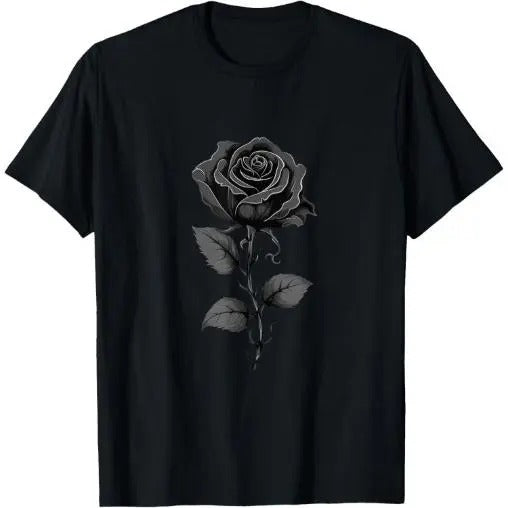 Black Rose Graphic T-Shirt Made in USA