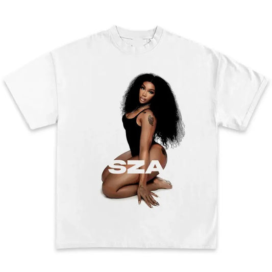 Black SZA Graphic T-Shirt Cotton Fabric   Tshirt