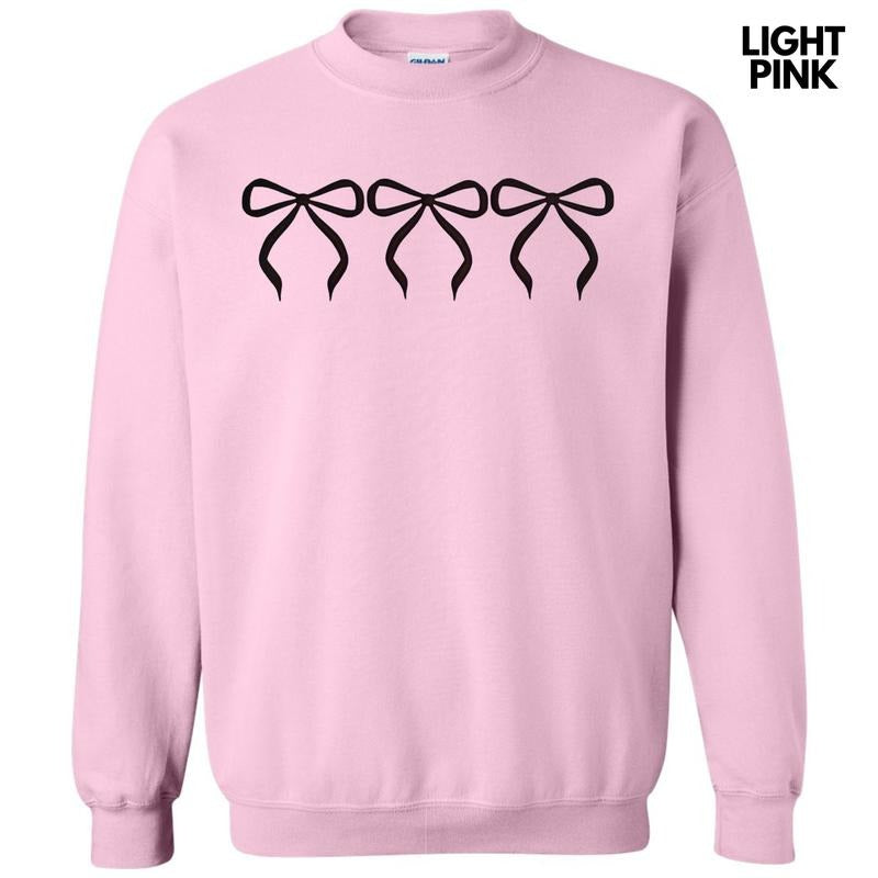 Black Triple Bows Puff Sweatshirt