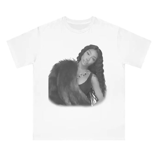 Black White SZA Tee, Gift Shirt Classic Cotton Top