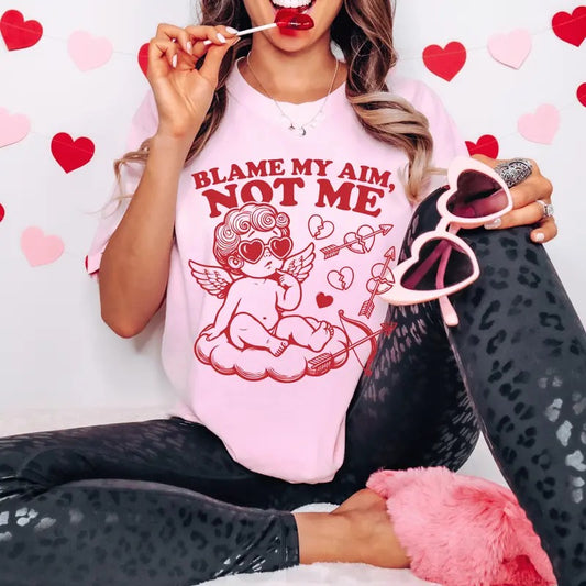 Blame My Aim Not Me Valentine's Day Shirt, Funny Cupid Unisex Shirt