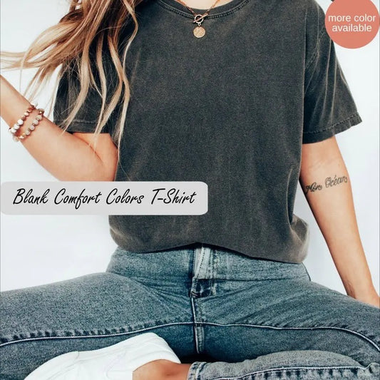 Blank Comfort Colors Shirt - Soft Vintage Cotton Shirts, Crewneck Minimalist Short sleeve Tee