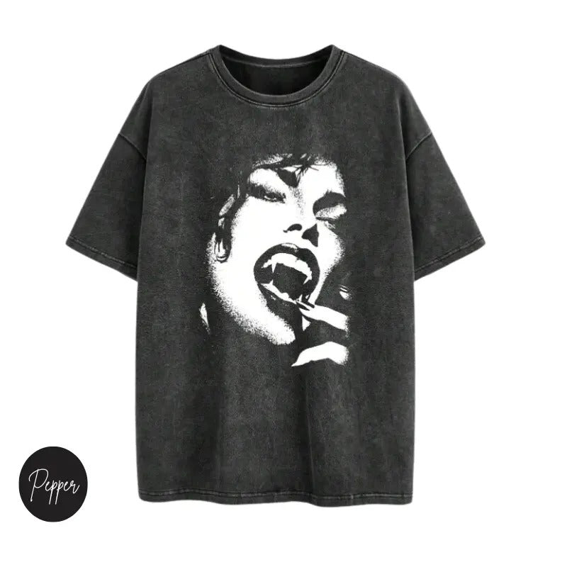 Bloodthirsty Beauty Vintage Graphic Tees, Crew Neck, Size S- 3XL, Menswear Top, Womenswear Top Underwear Streetwear A6