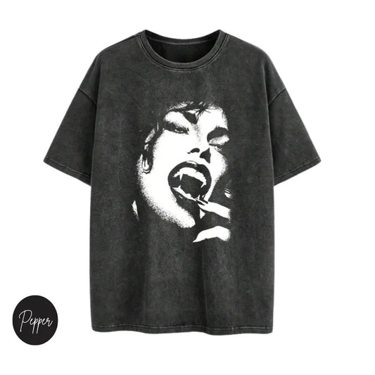 Bloodthirsty Beauty Vintage Graphic Tees, Crew Neck, Size S- 3XL, Menswear Top, Womenswear Top Underwear Streetwear A6