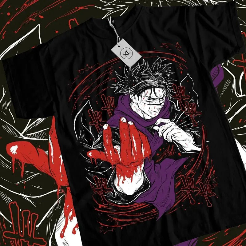 Bloody Choso T-Shir Japanese Manga Jujutsu Kaisen Horror Anime Gift Black Shirt Unisex Full Size