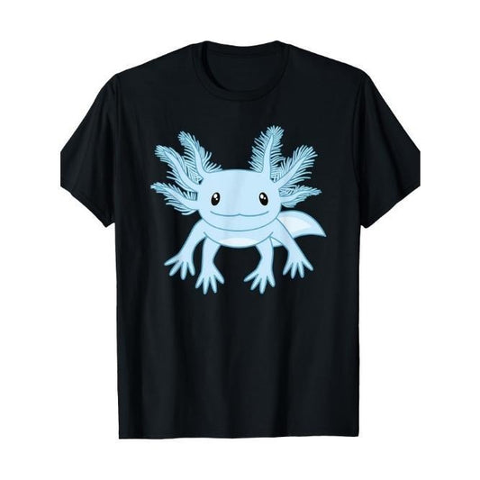 Blue Axolotl Funny Kawaii Axolotl Lover T-Shirt Made in USA