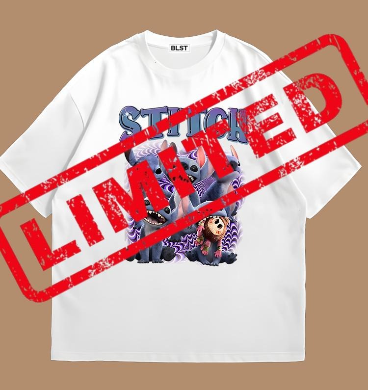 Blue Cartoon Characters Live Action Movie 2025 T-Shirt Trendy Graphic T-Shirt with Street Style