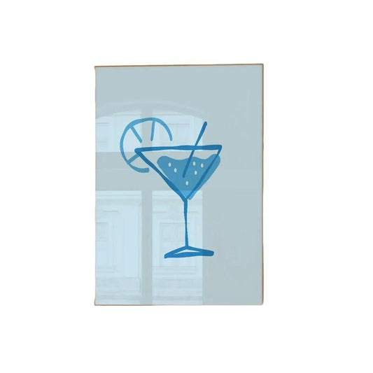 Blue Cocktail Poster, Kitchen, Trendy, Bar Cart, Vintage Cocktail Poster, Retro Bar Cart, Poster Prints No Frame, Gifts For Her Bedroom Decor, Wall Hanging Decor, Wall Art Prints, Gifts For Birthday Landscape Ornaments