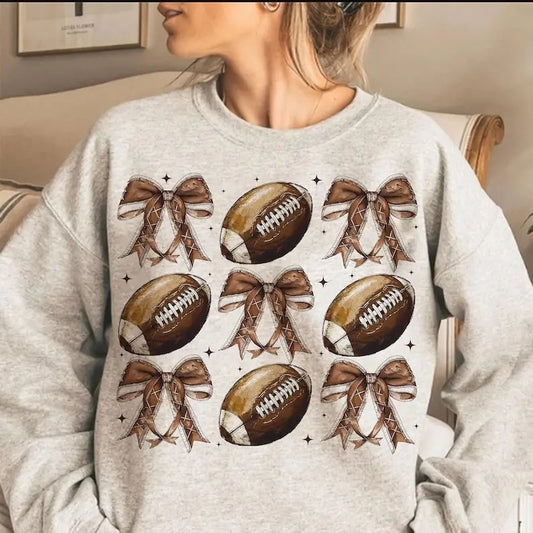 Blue Football sweatshirt, Cheer Football Coquette Bows sweatshirt, Retro Football sweatshirt, Football Game Day sweatshirt , sweatshirt trend