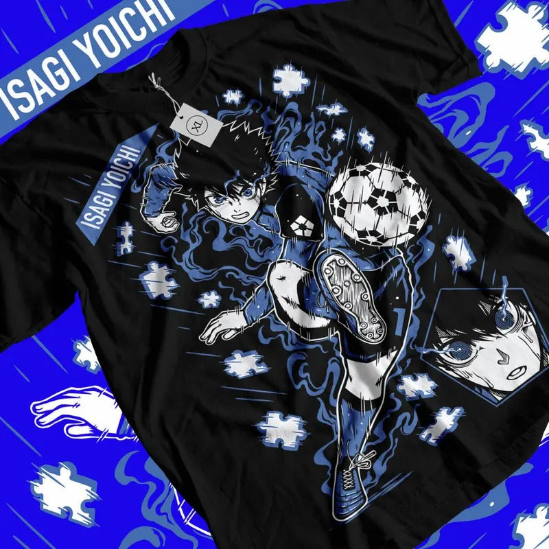 Blue Lock Anime T-Shirt & Sweatshirt, Yoichi Isagi Graphic Tee, Anime Manga Lover Gifts Ball Cotton Dragon Menswear