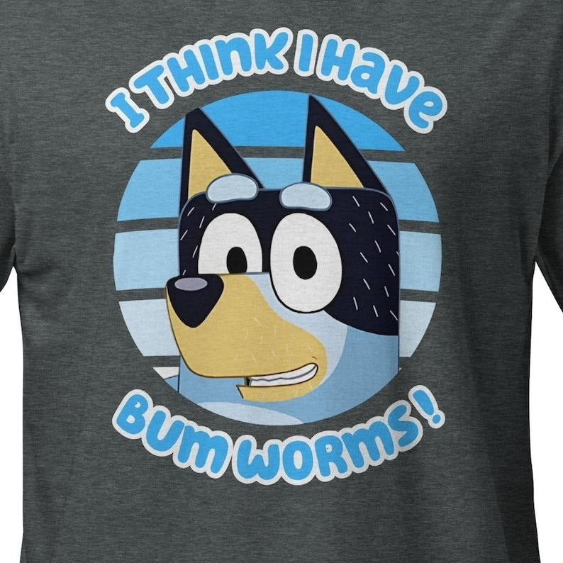 Bluey Dad Shirt, Retro Dad Bluey Shirt, I think i have bum worms, Bluey Bandit Dad Shirt, Bandit Heeler Shirt, Fathers Day Birthday Gift