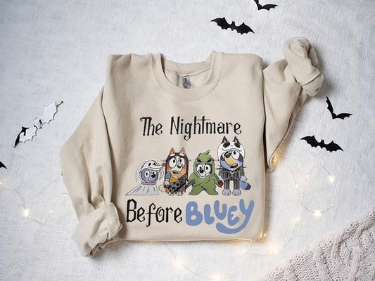 Bluey Halloween Shirt, Bluey Shirt, Bluey Trick Or Treat Shirt, Happy Halloween Shirt, Halloween Tshirt, Bluey Halloween Shirt, The Nightmare Before Bluey Shirt, Bluey Trick Or Treat Shirt, Happy Halloween Shirt, Halloween Tshirt