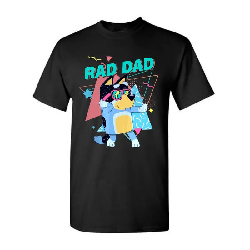 Bluey Rad Dad Shirt, Rad Dad Shirt, Bluey Bandit Graphic Tee, Dad Birthday Gift