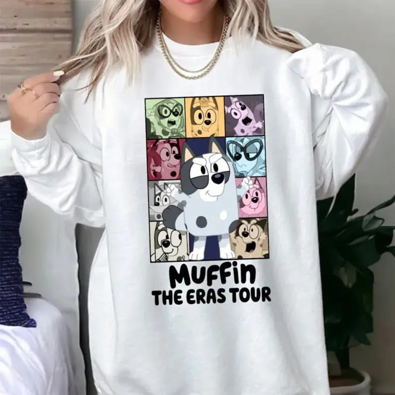 Blueyy Muffin Eras Tour Shirt, Muffin Bluey Shirt, Muffin T-Shirt, Sweatshirt, Hoodie, Muffin, Bluey Shirt