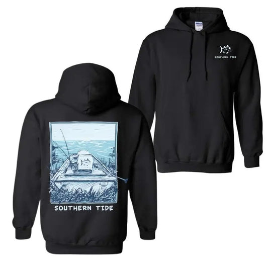 Boat Fishing T-Shirt, Hoodie 2 sides Trendy Shirt Full Color For men For women