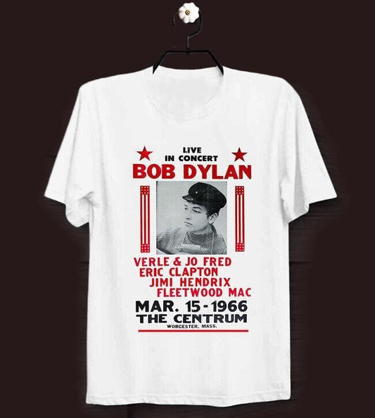 Bob Dylan 66 Gig Concert Centrum Poster Vintage Ideal Gift Unisex T Shirt Menswear Top
