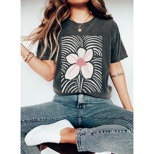 Boho Chic Floral Print Comfort Colors Tshirt