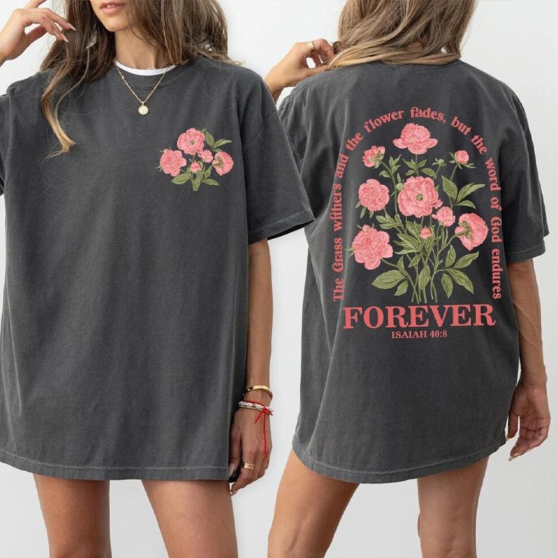 Boho Christian Shirt, Women Bible Verse Tshirt, Jesus Apparel, Vintage Floral Tee, Flower Graphic Tee Trendy Tee