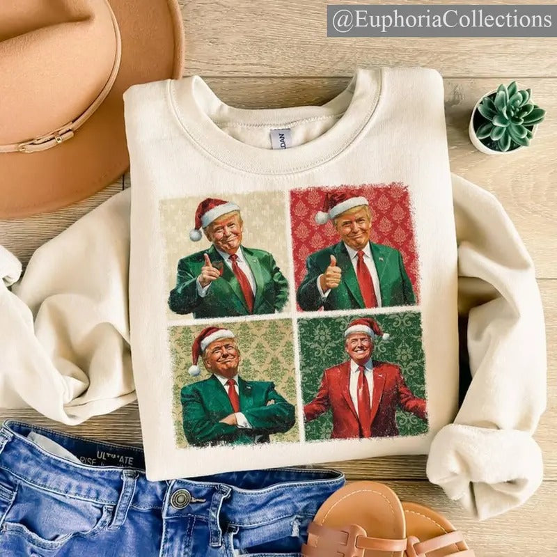 Boho Christmas #Trump Sweater, Hoodie, Tee, Happy Holidays Merry Vibes, My President Election Xmas , Global Trending Outfits