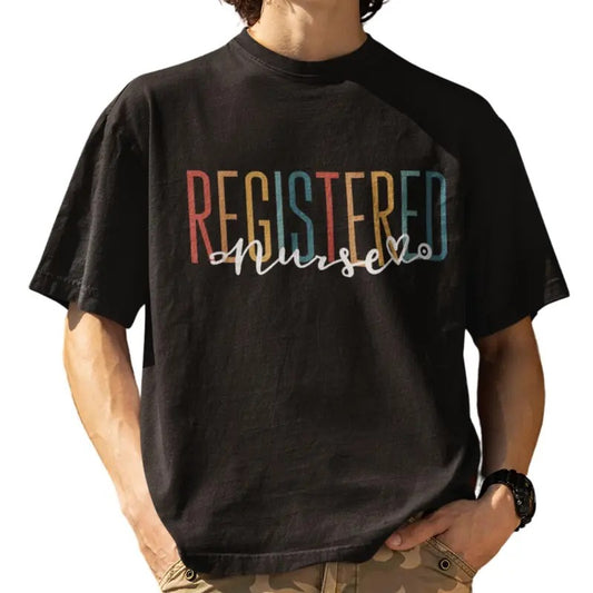 Boho Retro Vintage Registered Nurse Stethoscope Nursing T-Shirt