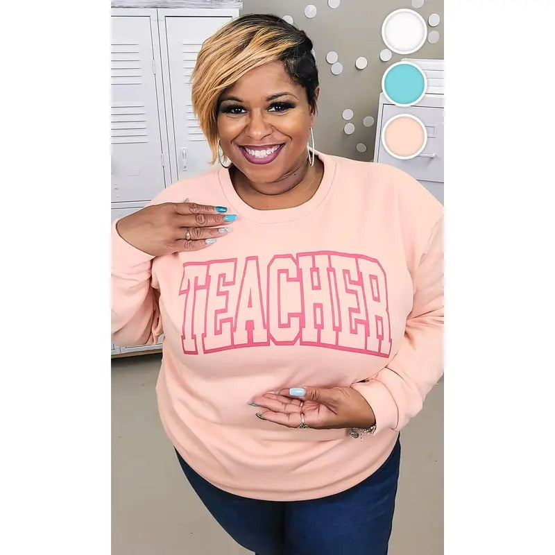Bold College Teacher Graphic Sweatshirt