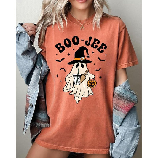 Boo-Jee, Cowboy Ghost, Western, Skeleton, Witch, Skull, Aesthetic, Meme, Halloween, Costume, Tshirt, Women's Comfort Color Tee, Tshirt Cotton Top
