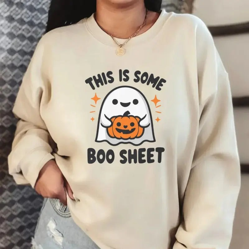 Boo Sweatshirt , Sarcastic Sweatshirt , Ghost Shirt ,This Is Some Boo Sheet Sweatshirt Bundlle, Funny Halloween Sweatshirt , Unisex Long Sleeve Crewneck Shirt