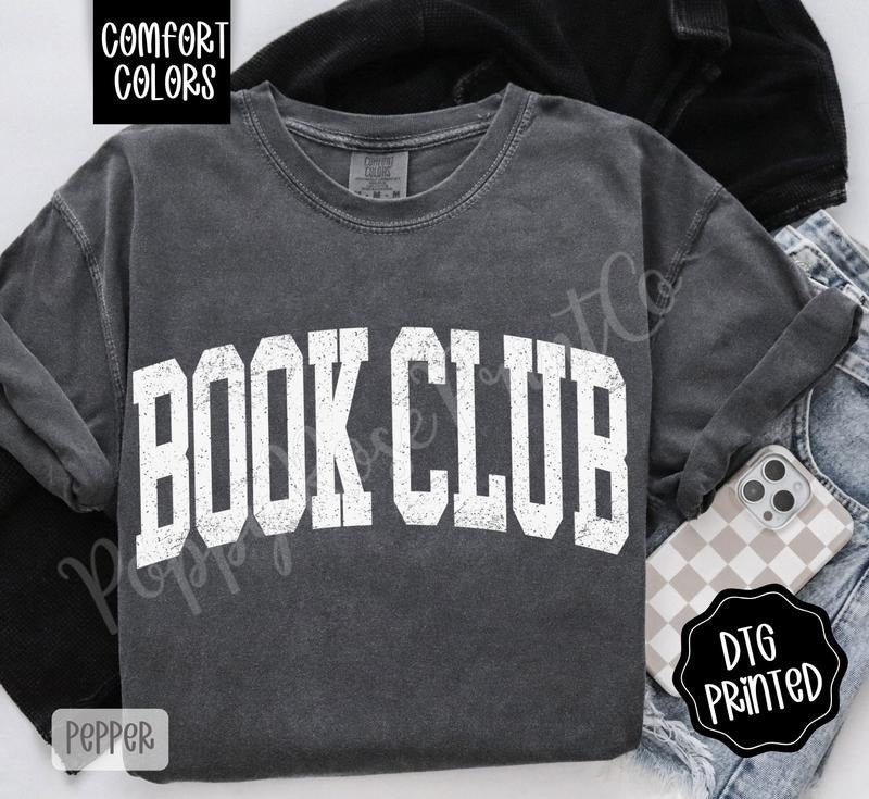 Book Club Comfort Colors TShirt, Trendy Women's Tee