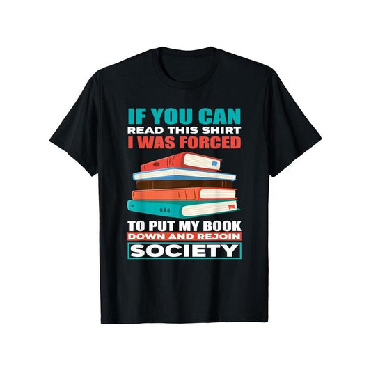 Book Lover's Delight: 100% Cotton Graphic Tee - Perfect Gift for Readers, Men & Women, Casual Fit, Machine Washable - Black Made in USA