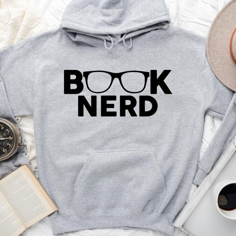 Book Nerd Hoodie, Book Lover Gift, Funny Book Lover Hoodie, Reading Sweatshirt, Gift for Bookish Bookworm Hoodie ZYBM7